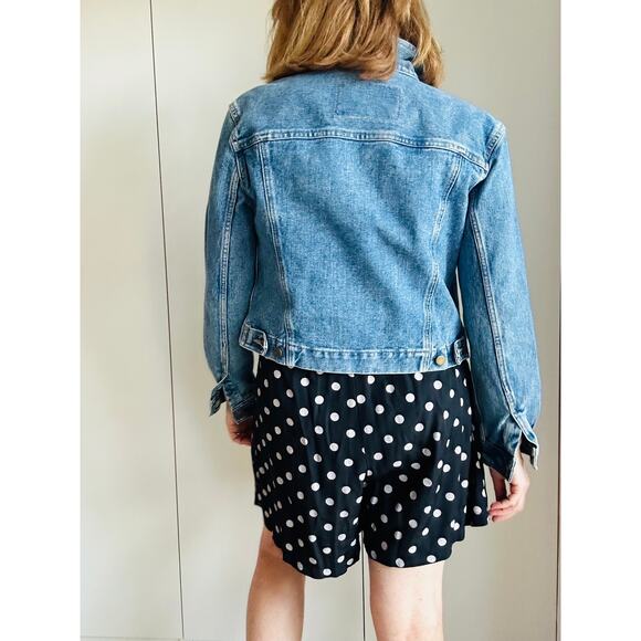 Vintage 90s Liz Claiborne Denim Jacket Size Small Cropped Classic Style Fall - Picture 9 of 11